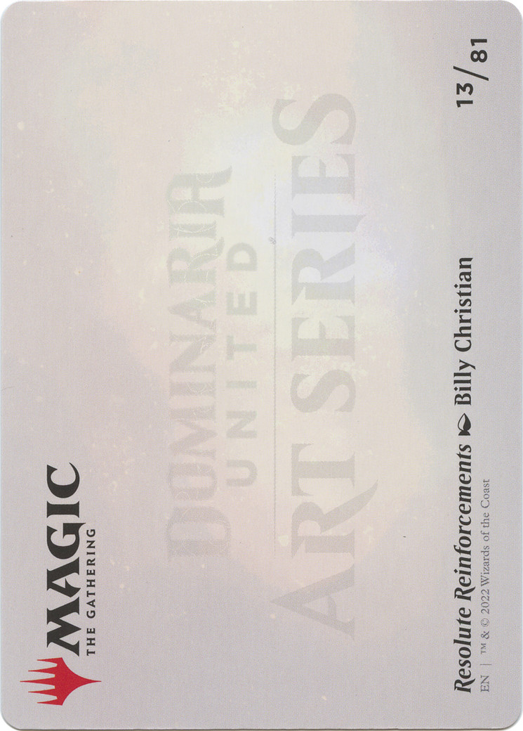 Resolute Reinforcements // Resolute Reinforcements (ADMU-013) - Dominaria United Art Series (Borderless) Foil