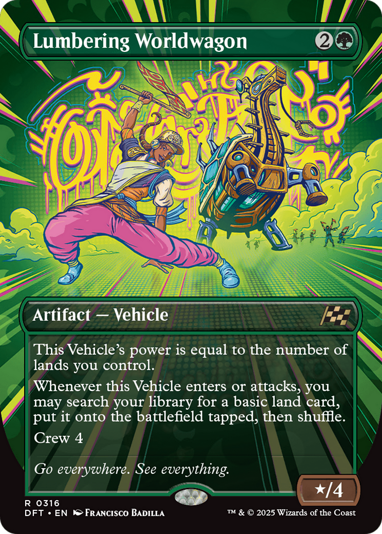 Lumbering Worldwagon (Borderless) (DFT-316) - Aetherdrift (Borderless) Foil