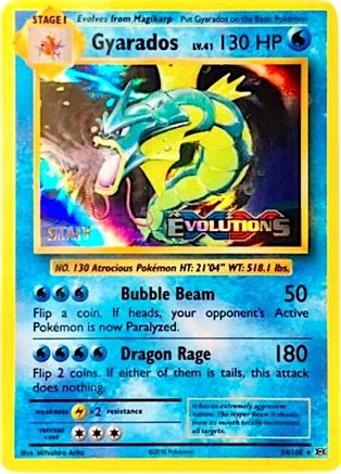 Gyarados (34/108) (XY Evolutions Staff Prerelease) [XY: Black Star Promos]