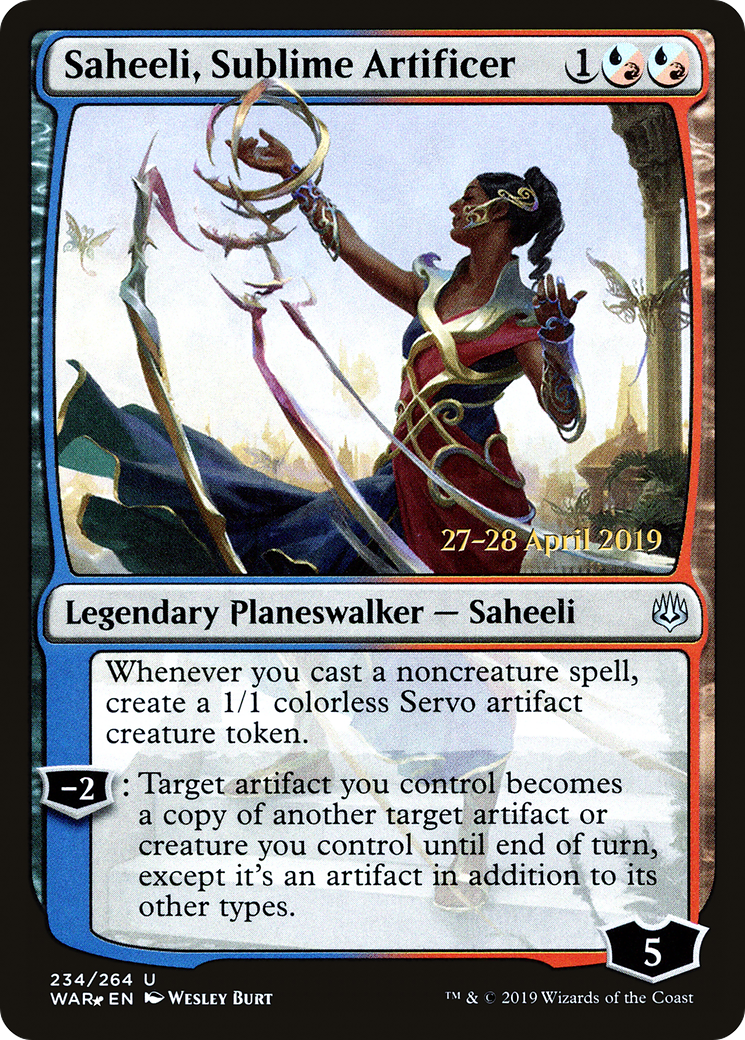 Saheeli, Sublime Artificer (PRE-234) - War of the Spark Promos Foil