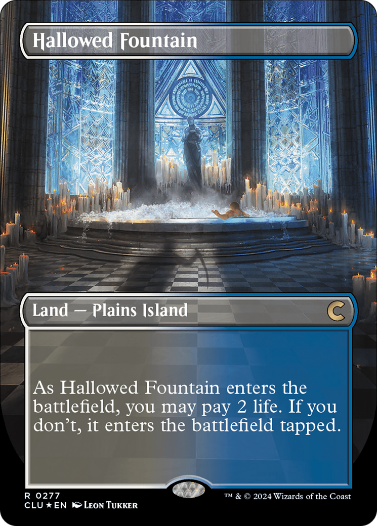 Hallowed Fountain (Borderless) (CLU-277) - Ravnica: Clue Edition (Borderless) Foil