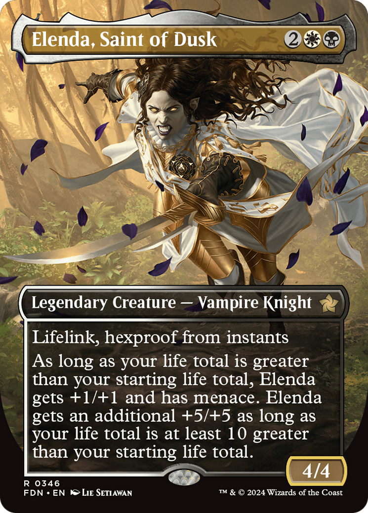 Elenda, Saint of Dusk (Borderless) (FDN-346) - Foundations (Borderless)