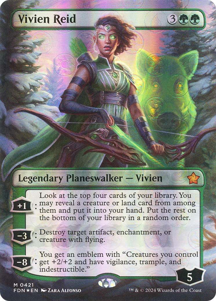 Vivien Reid (Borderless) (Mana Foil) (FDN-421) - Foundations (Borderless) Foil