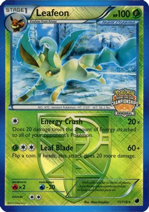 Leafeon 011/116  - Reverse Holofoil League & Championship Cards - Promo