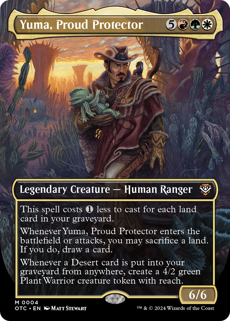 Yuma, Proud Protector (Borderless) (OTC-004) - Outlaws of Thunder Junction Commander (Borderless) Foil