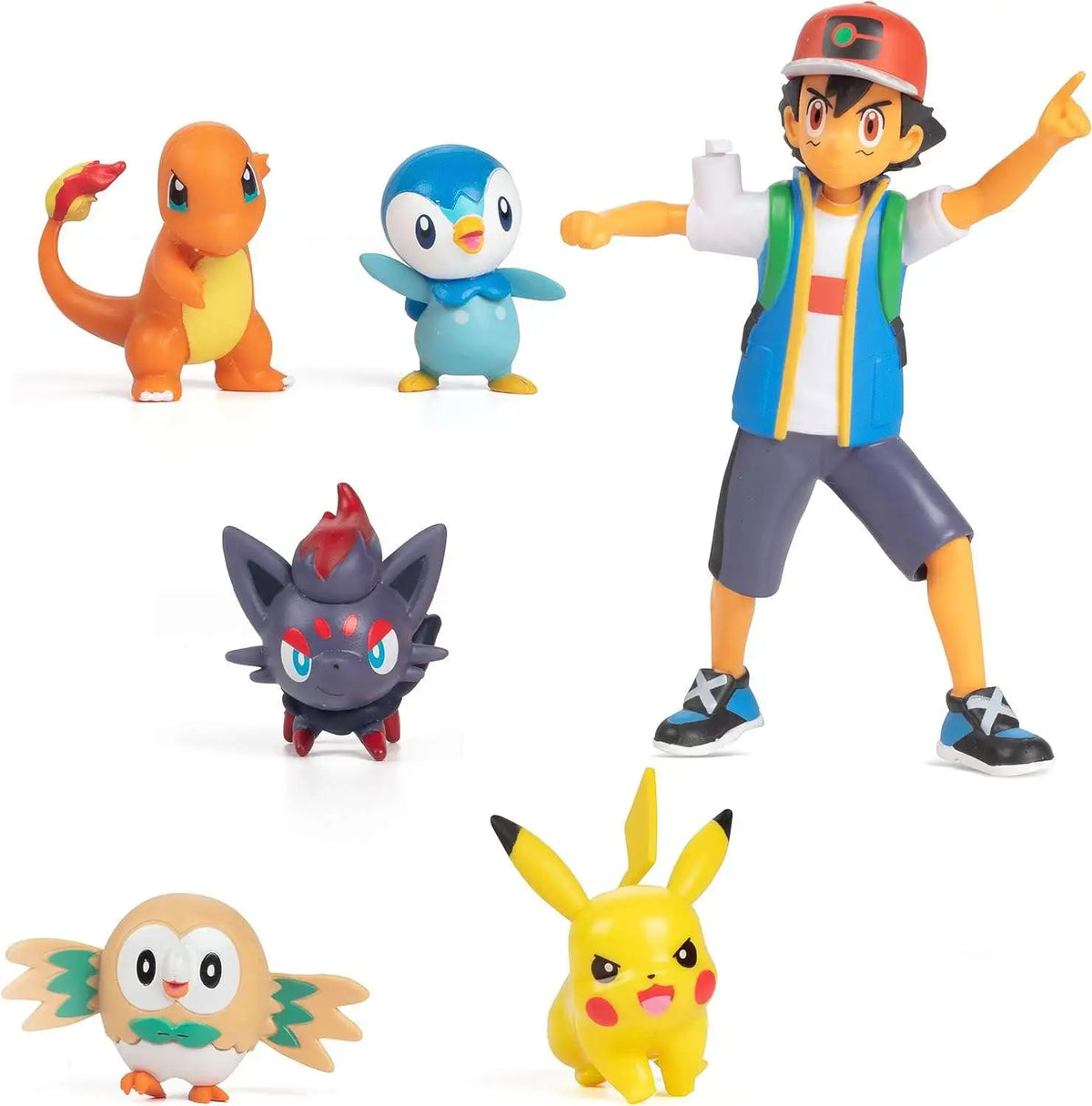 Pokémon Battle Figure: Battle Ready Battle Figure Multi Pack (Charmander, Rowlet, Zorua, Piplup, Ash & Pikachu Mini Figures)