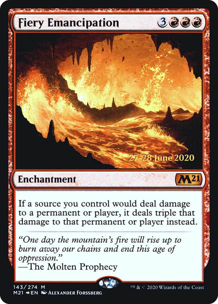 Fiery Emancipation (PRE-143) - Core Set 2021 Promos Foil