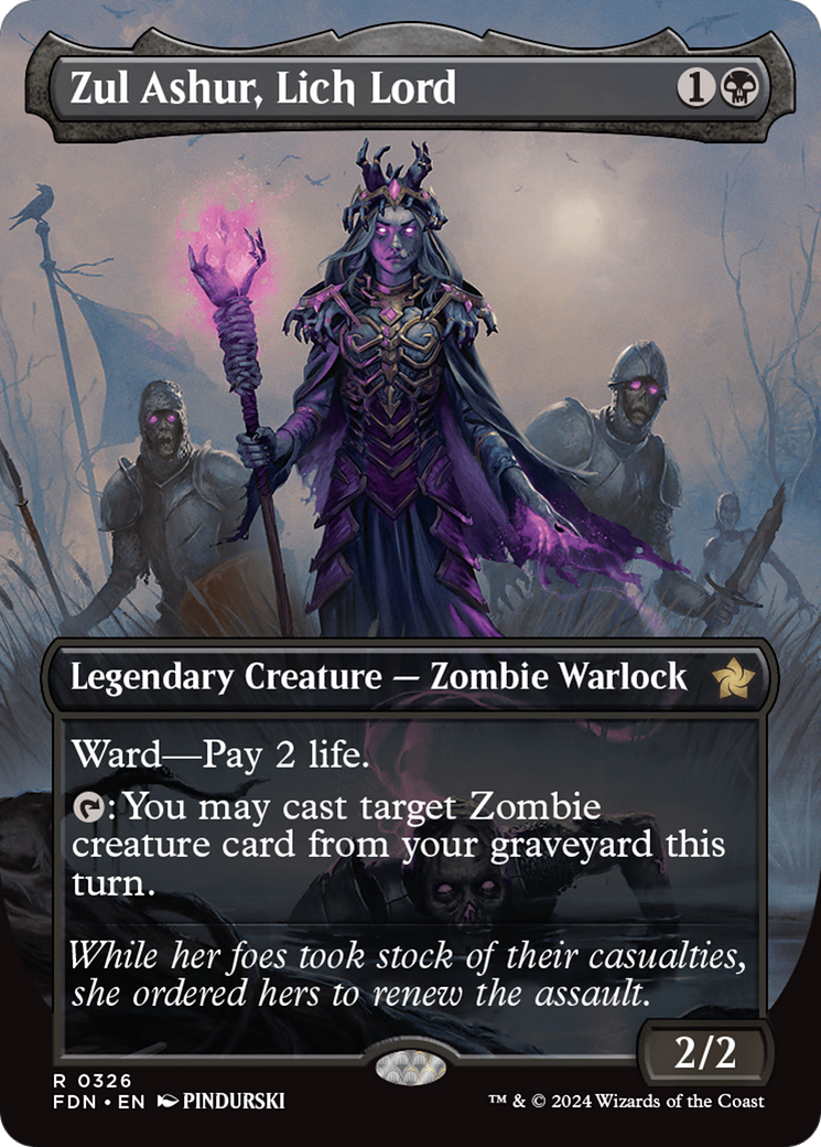 Zul Ashur, Lich Lord (Borderless) (FDN-326) - Foundations (Borderless) Foil