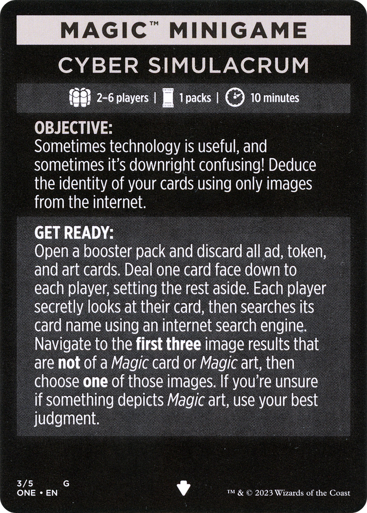 Cyber Simulacrum // Cyber Simulacrum (cont'd) (MONE-003) - Phyrexia: All Will Be One Minigames Foil