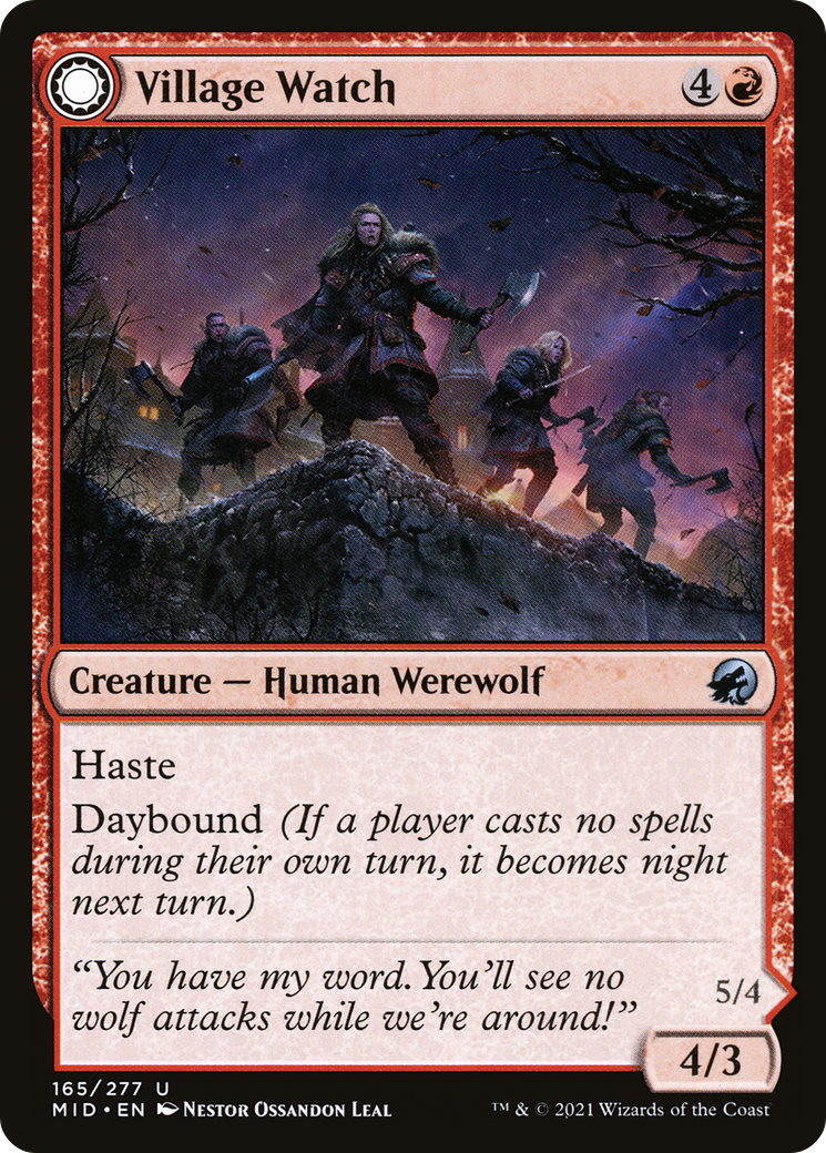 Village Watch (MID-165) - Innistrad: Midnight Hunt: (Double Faced Transform) Foil