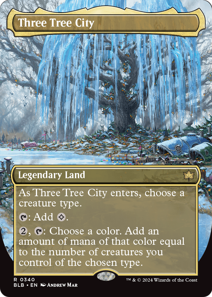 Three Tree City (Borderless) (0340) (BLB-340) - Bloomburrow (Borderless)