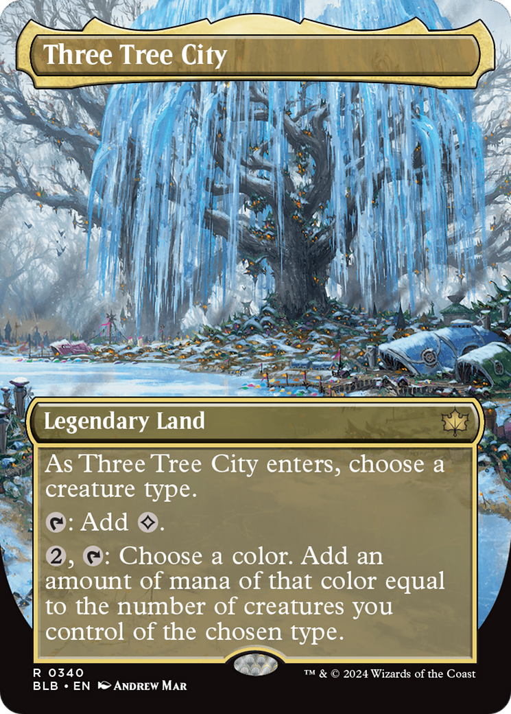 Three Tree City (Borderless) (0340) (BLB-340) - Bloomburrow (Borderless)