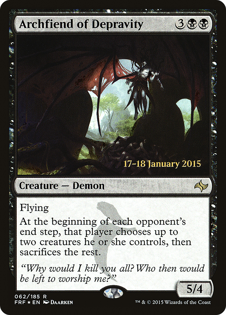 Archfiend of Depravity (PRE-062) - Fate Reforged Promos Foil