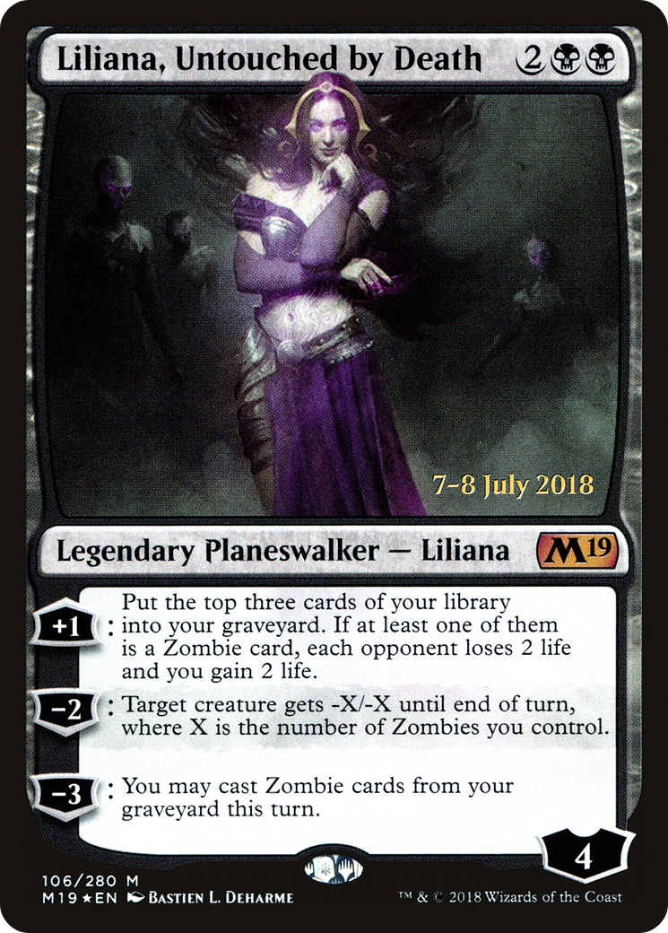 Liliana, Untouched by Death (PRE-106) - Core Set 2019 Promos Foil