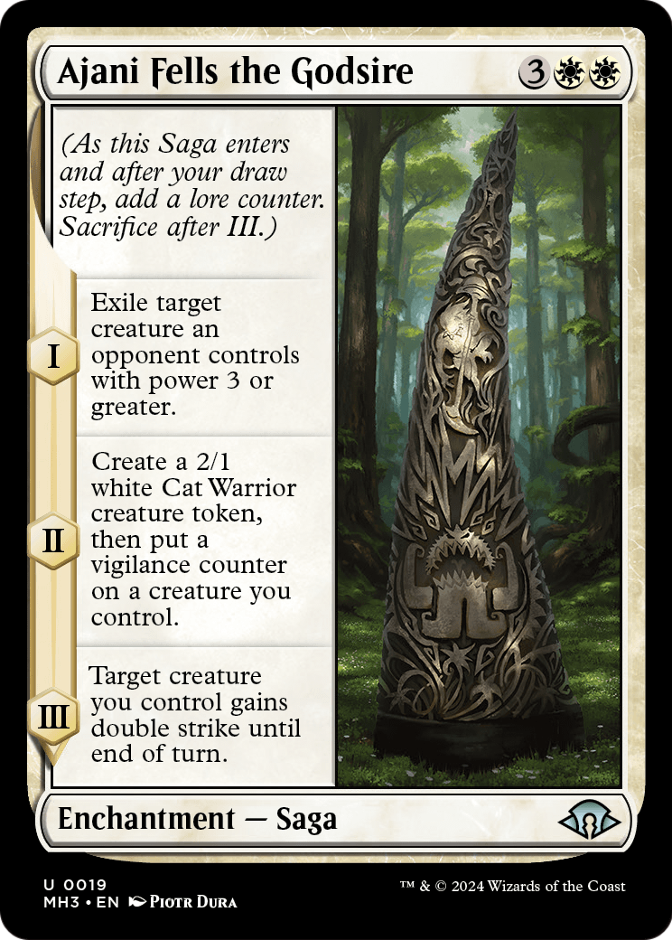 Ajani Fells the Godsire (MH3-019) - Modern Horizons 3 Foil