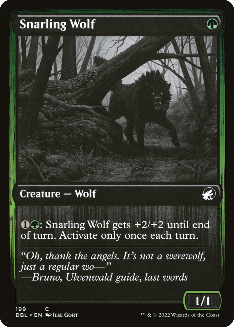 Snarling Wolf (199) (DBL-199) - Innistrad: Double Feature Foil