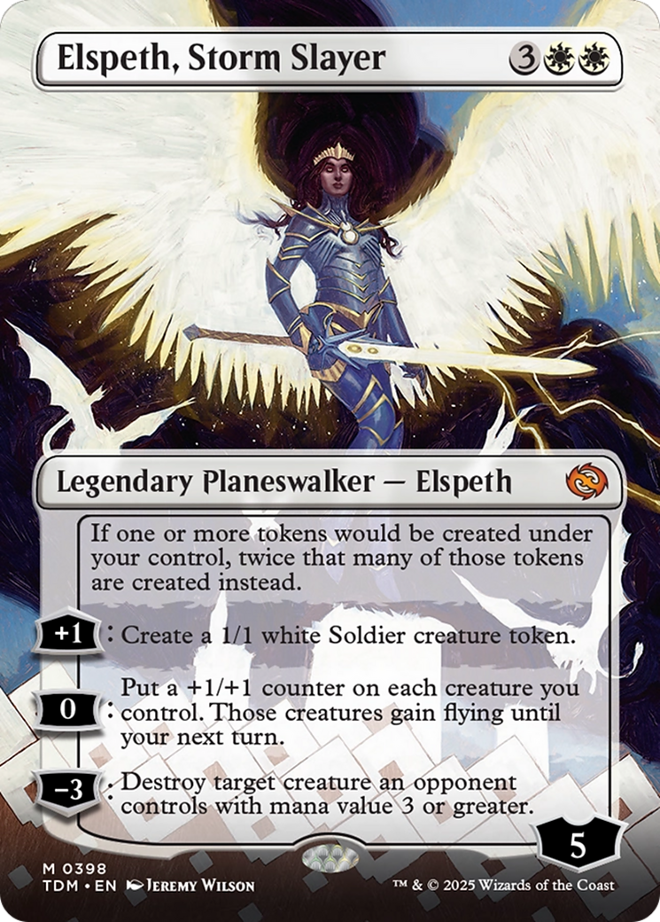 Elspeth, Storm Slayer (Borderless) (TDM-398) - Tarkir: Dragonstorm (Borderless)
