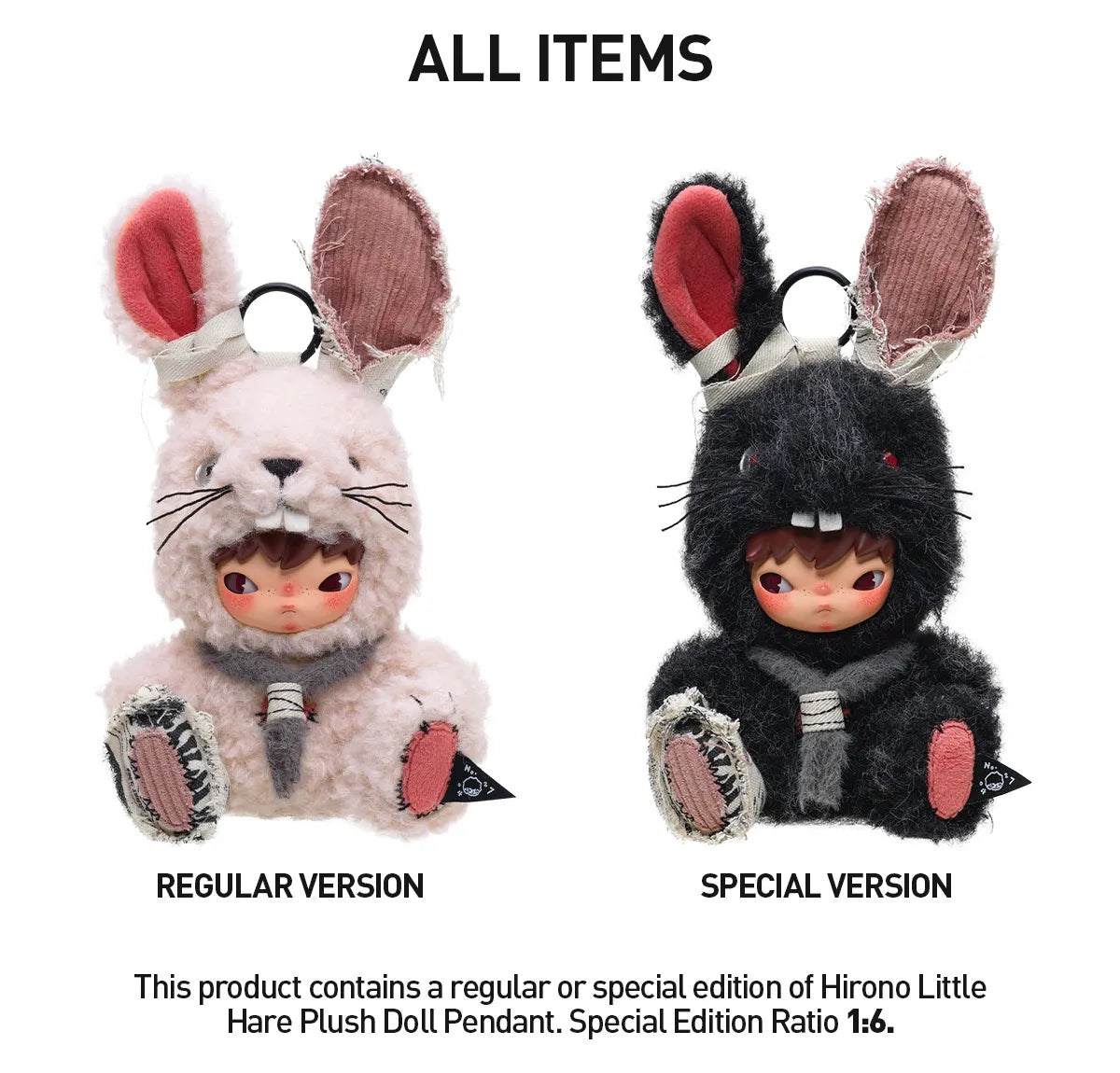 POP MART: Hirono Little Hare Plush Doll Pendant