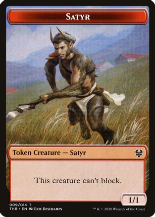 Satyr // Wolf Double-Sided Token (THB-9 // 11) - Theros Beyond Death Tokens Foil