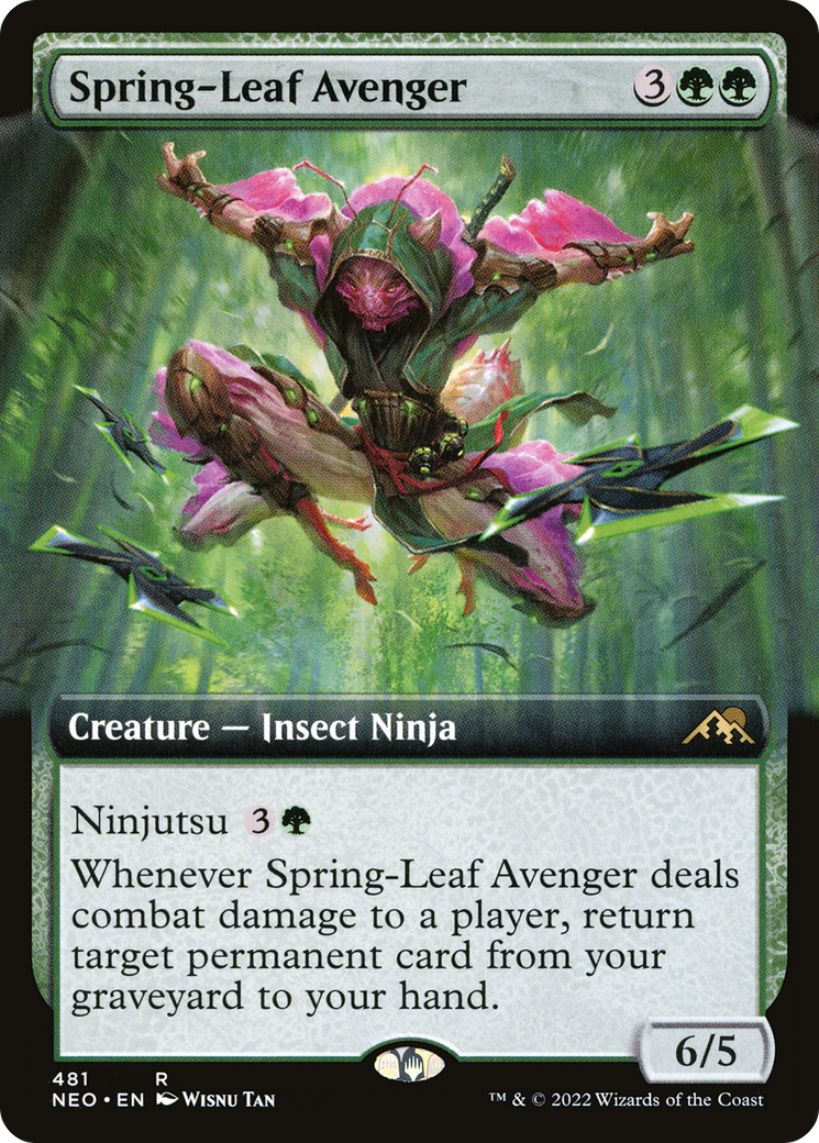 Spring-Leaf Avenger (Extended Art) (NEO-481) - Kamigawa: Neon Dynasty: (Extended Art) Foil