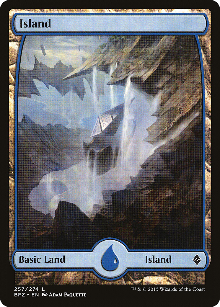 Island (257) - Full Art (BFZ-257) - Battle for Zendikar Foil