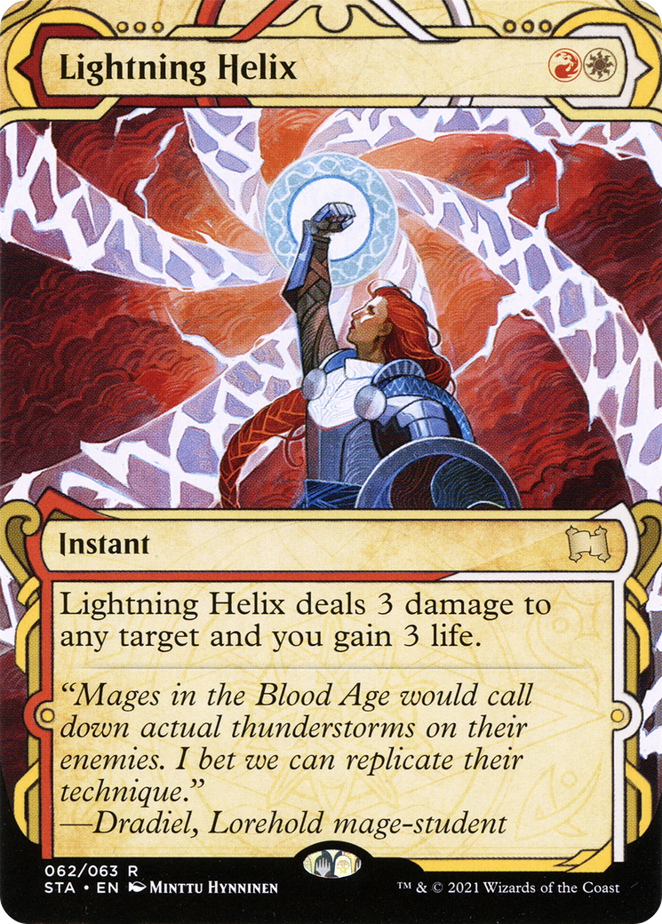Lightning Helix (STA-062) - Strixhaven Mystical Archive: (Showcase) (Borderless) Etched Foil