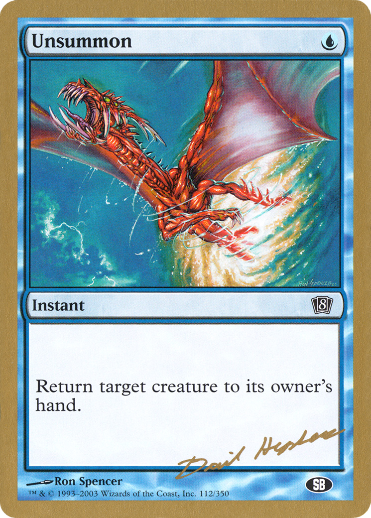 Unsummon - 2003 Dave Humpherys (8ED) (SB) (WCD-) - World Championship Decks 2003