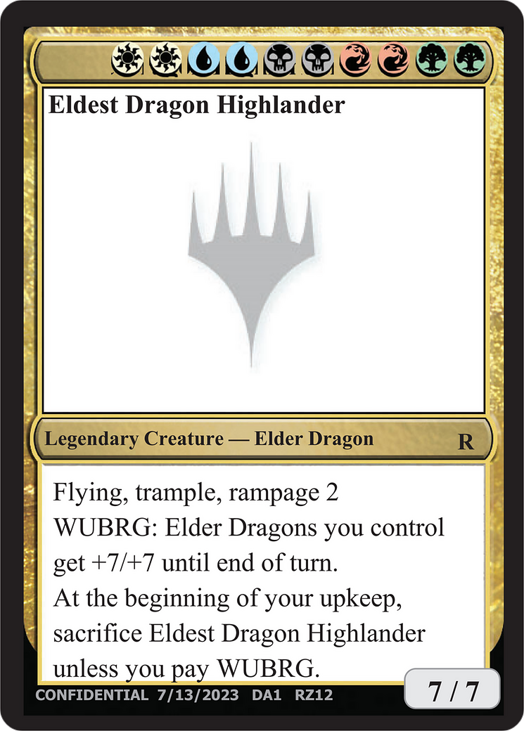 Eldest Dragon Highlander (UNK-RZ12) - Unknown Event
