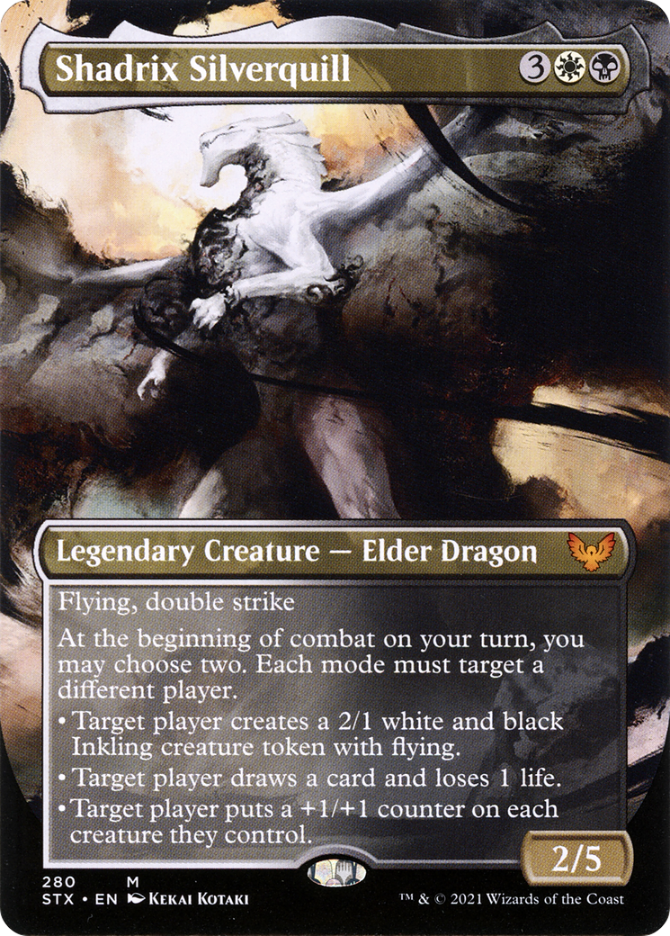 Shadrix Silverquill (Borderless) (STX-280) - Strixhaven: School of Mages (Borderless) Foil