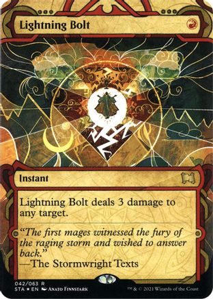 Lightning Bolt (Foil Etched) (STA-042) - Strixhaven Mystical Archive (Borderless) Foil