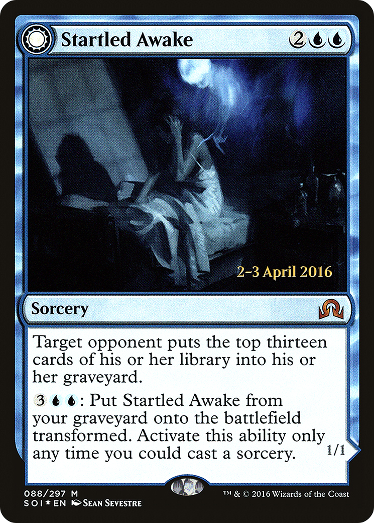 Startled Awake (PRE-088) - Shadows over Innistrad Promos: (Double Faced Transform) Foil