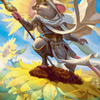 Elspeth, Sun's Champion // Elspeth, Sun's Champion (ABLB-053) - Bloomburrow Art Series (Borderless) Foil