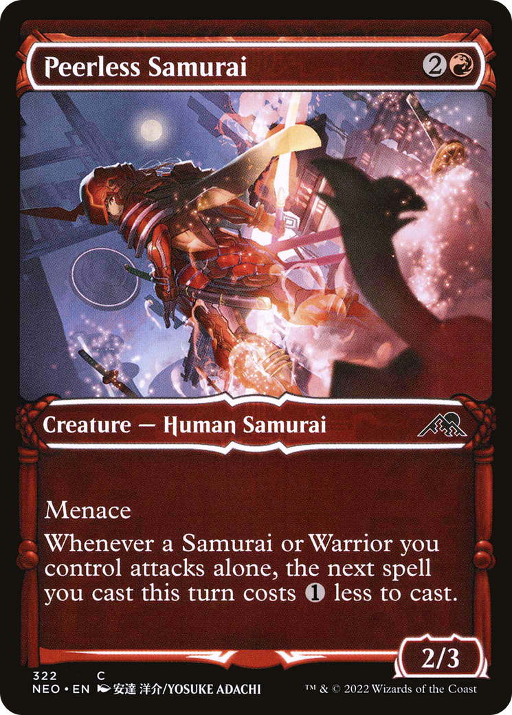 Peerless Samurai (Showcase) (NEO-322) - Kamigawa: Neon Dynasty: (Showcase) Foil