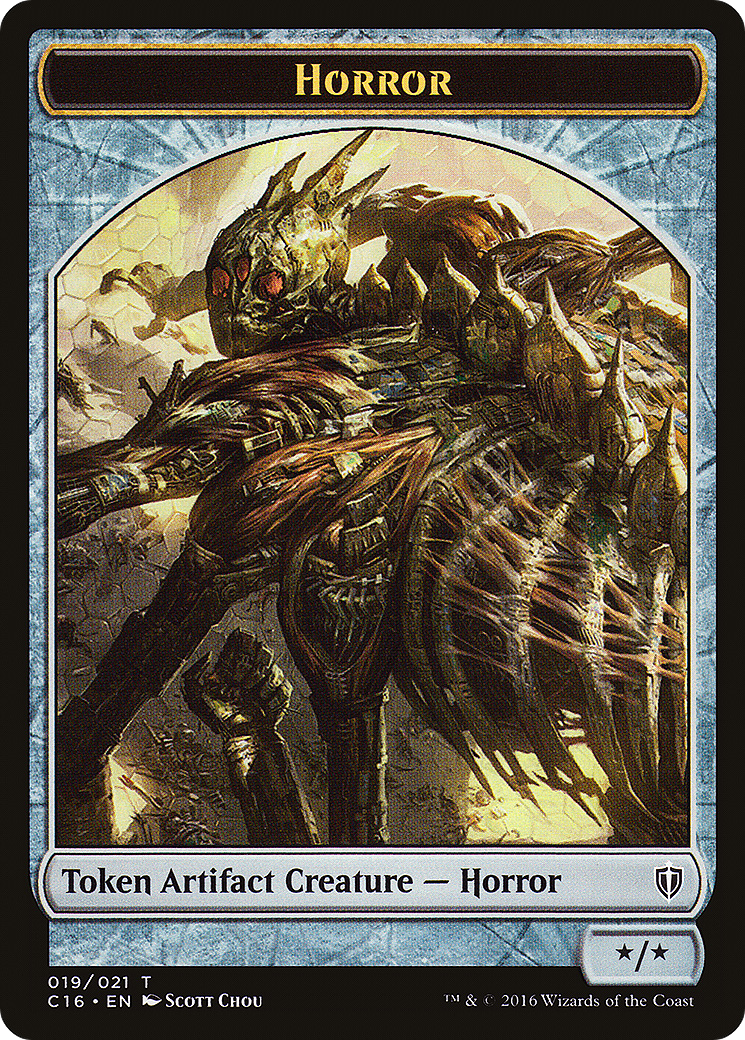 Horror // Thopter Double-Sided Token (C16-19 // 9) - Commander 2016 Tokens