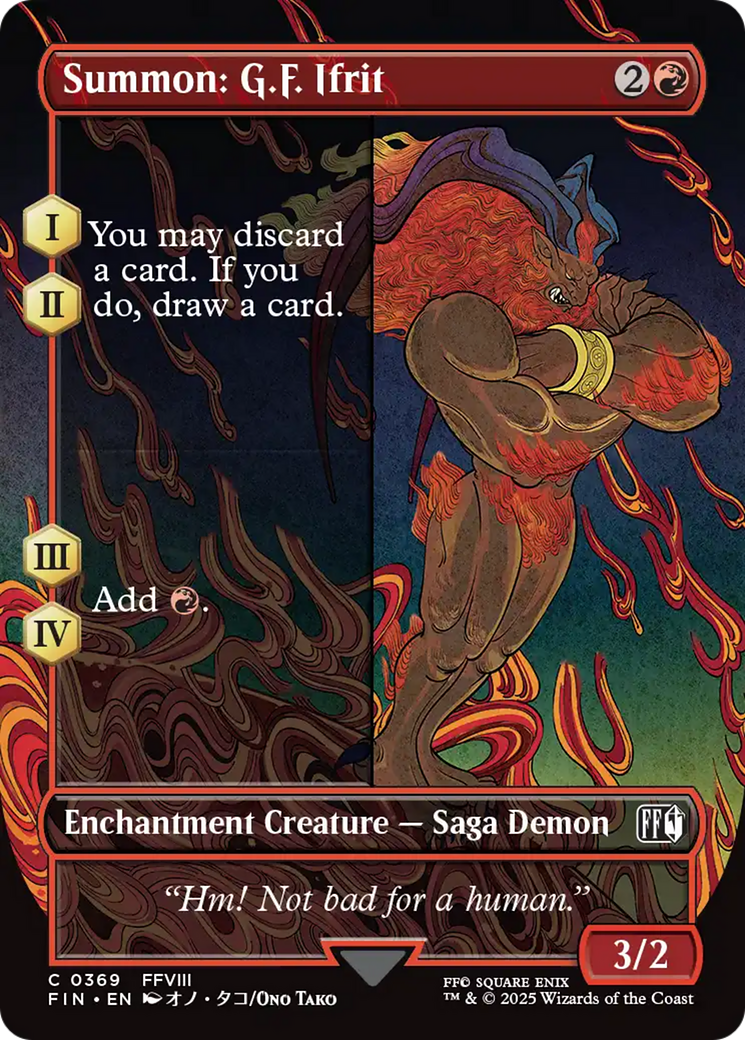 Summon: G.F. Ifrit (Borderless) (FIN-369) - FINAL FANTASY: (enchantment) (Borderless) Foil
