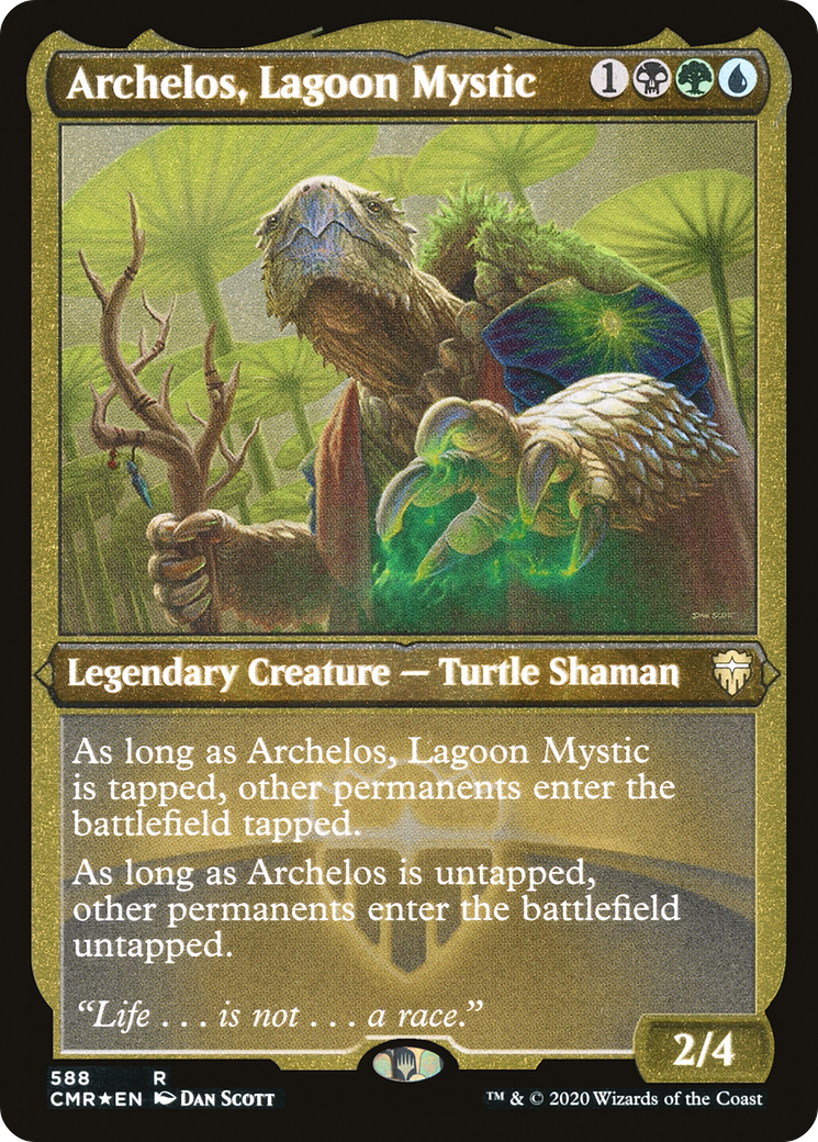 Archelos, Lagoon Mystic (Foil Etched) (CMR-588) - Commander Legends Etched Foil