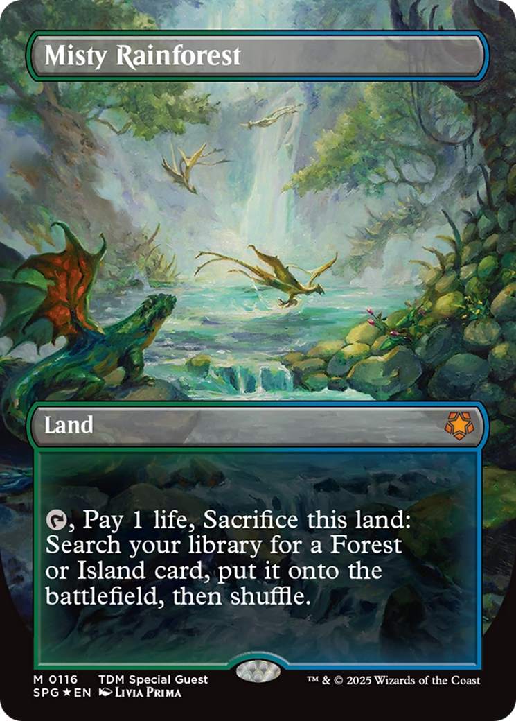Misty Rainforest (Borderless) (Dragonscale Foil) (SPG-116) - Special Guests (Borderless) Foil