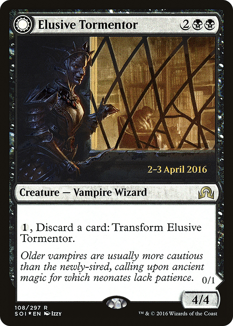 Elusive Tormentor (PRE-108) - Shadows over Innistrad Promos: (Double Faced Transform) Foil
