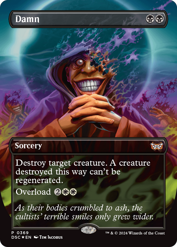 Damn (Borderless) (DSC-369) - Duskmourn: House of Horror Commander (Borderless) Foil