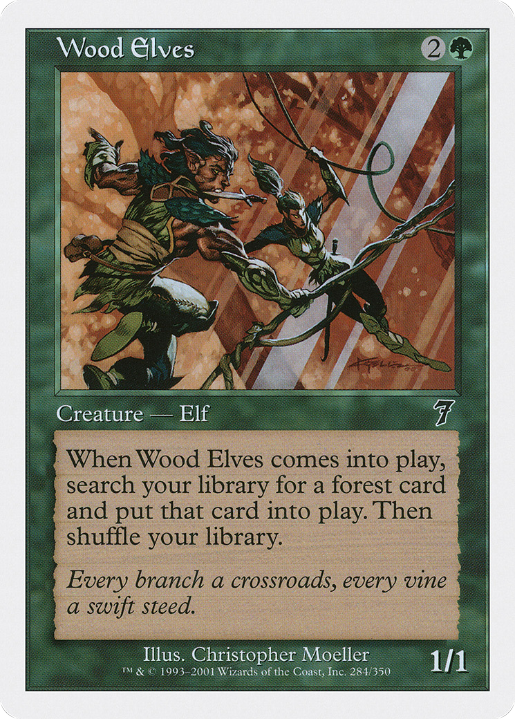 Wood Elves (7ED-284) - 7th Edition Foil