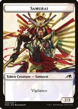 Samurai (003) // Goblin Shaman (008) Double-sided Token (NEO-3 // 8) - Kamigawa: Neon Dynasty Foil