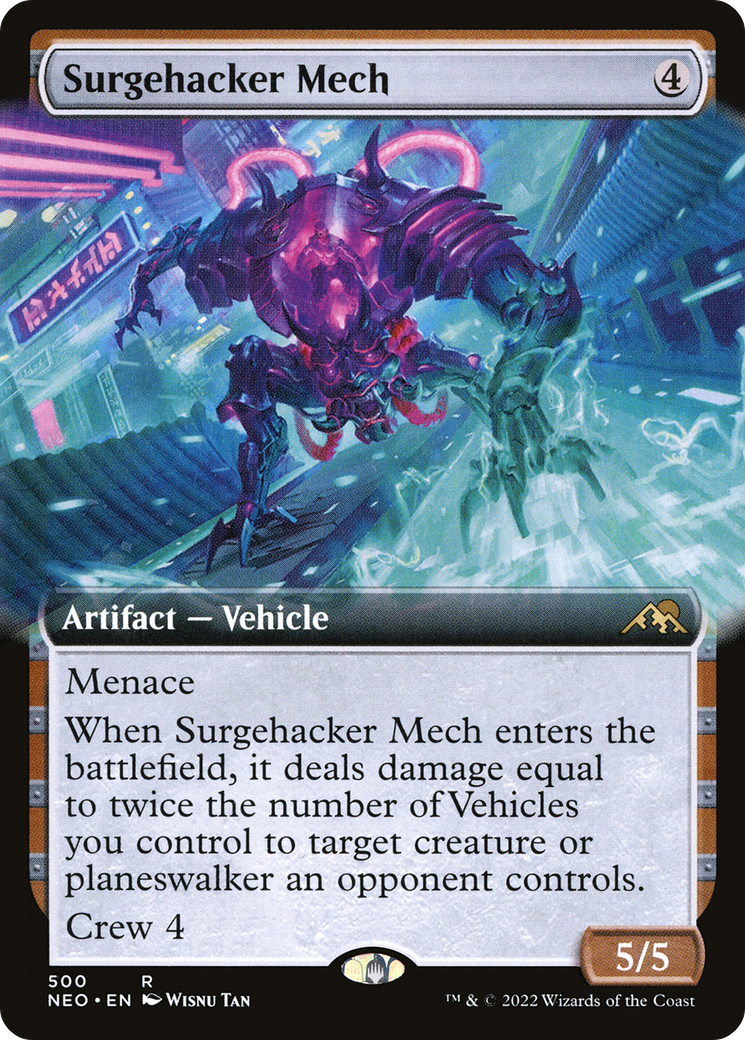 Surgehacker Mech (Extended Art) (NEO-500) - Kamigawa: Neon Dynasty: (Extended Art)
