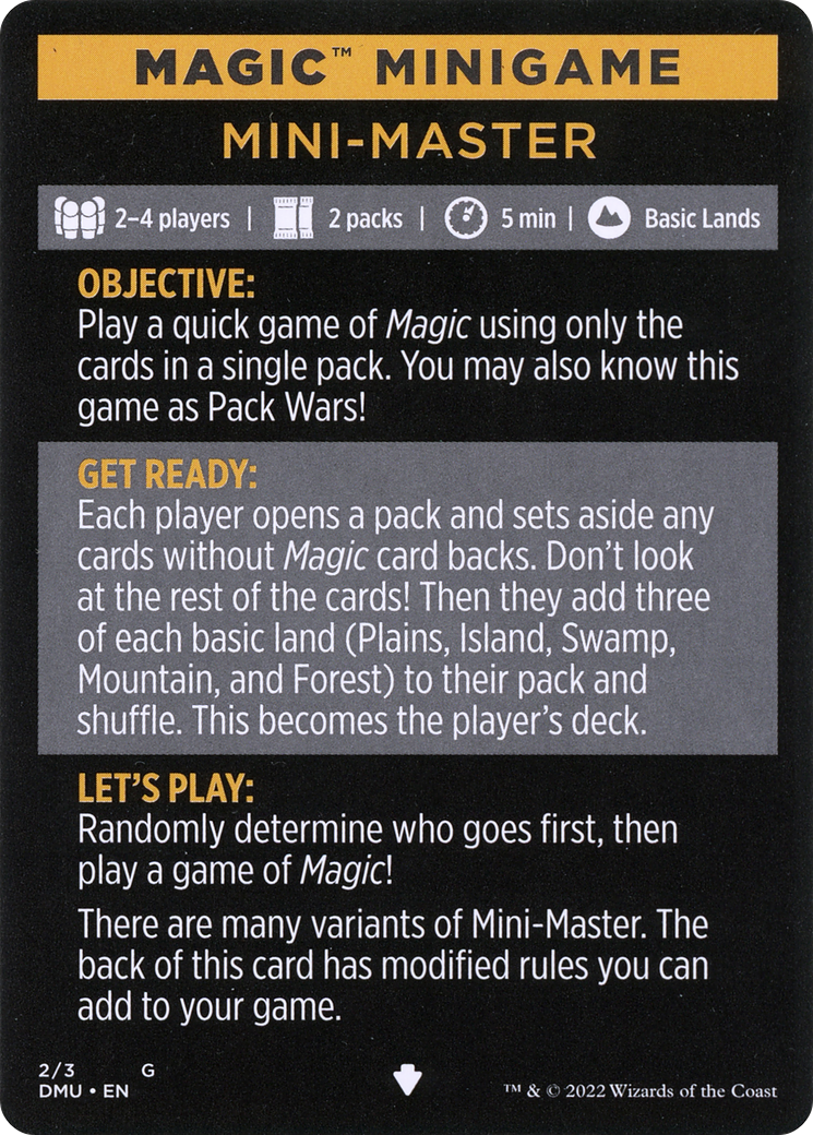 Mini-Master // Mini-Master (cont'd) (MDMU-002) - Dominaria United Minigames