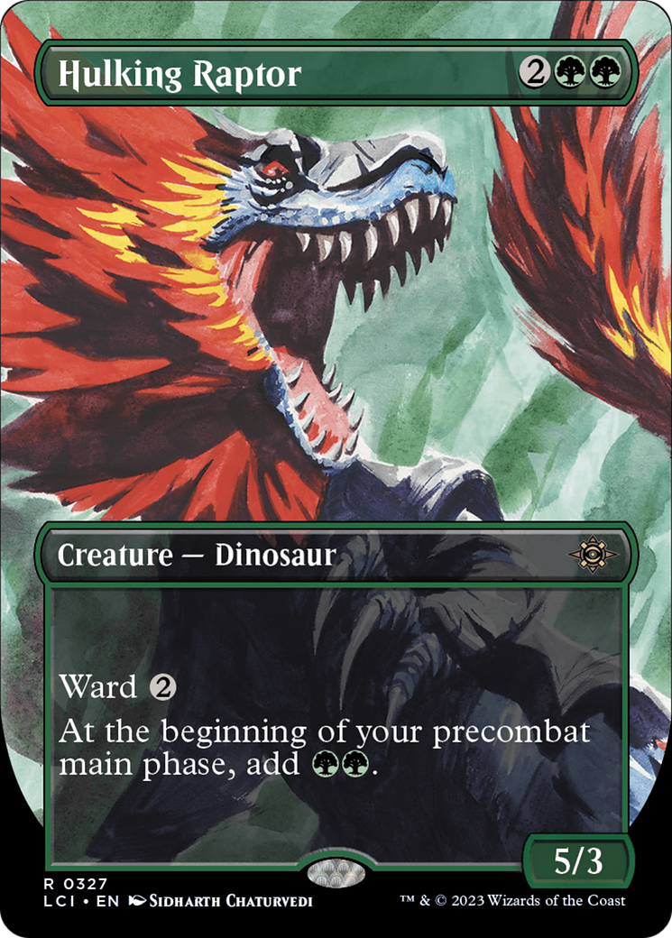 Hulking Raptor (Borderless) (LCI-327) - The Lost Caverns of Ixalan (Borderless)