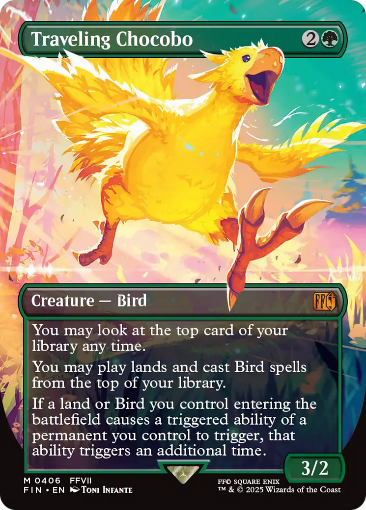 Traveling Chocobo (Borderless) (FIN-406) - FINAL FANTASY (Borderless) Foil