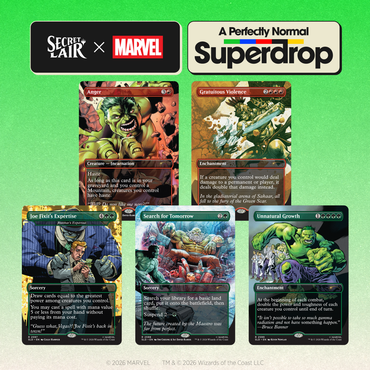 Secret Lair x Marvel's Hulk: SMASH! Non-Foil Edition