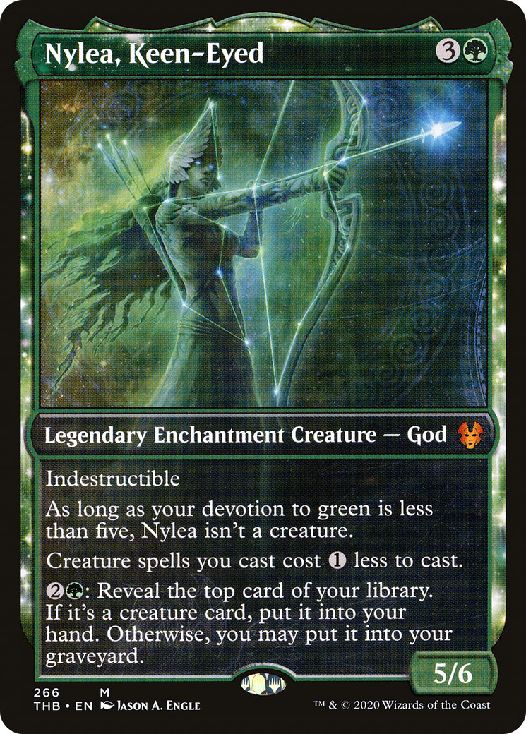 Nylea, Keen-Eyed (Showcase) (THB-266) - Theros Beyond Death: (enchantment, Showcase) Foil