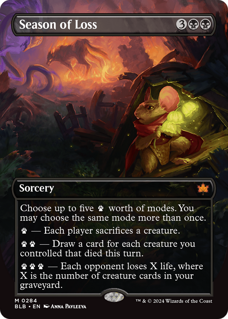 Season of Loss (Borderless) (BLB-284) - Bloomburrow: (Showcase) (Borderless)