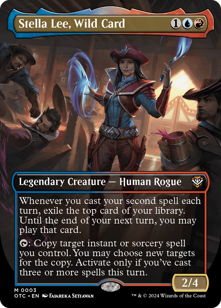 Stella Lee, Wild Card (Borderless) (OTC-003) - Outlaws of Thunder Junction Commander (Borderless) Foil