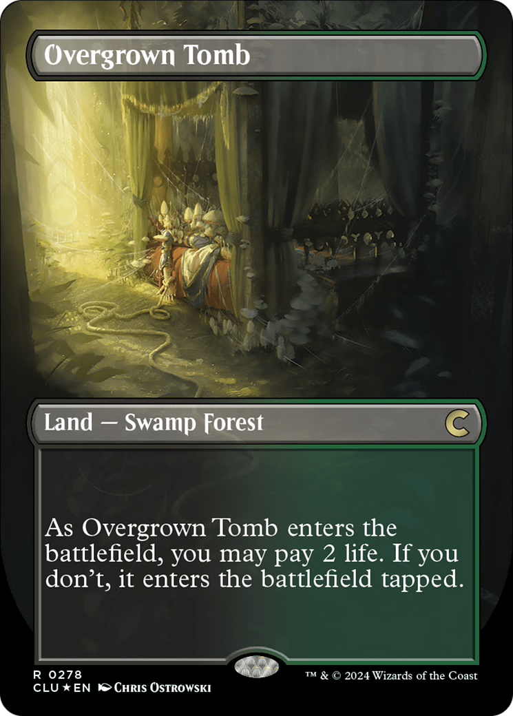 Overgrown Tomb (Borderless) (CLU-278) - Ravnica: Clue Edition (Borderless) Foil